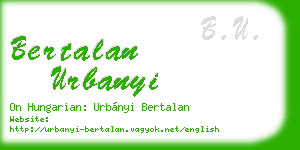 bertalan urbanyi business card