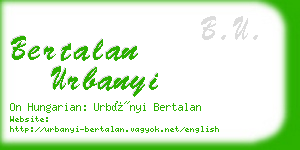 bertalan urbanyi business card